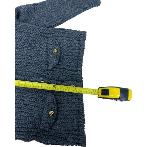 Massimo Dutti Womens Sweater Cardigan S Gray Knit Pocket Details 5711/630 NWT - Picture 9 of 10